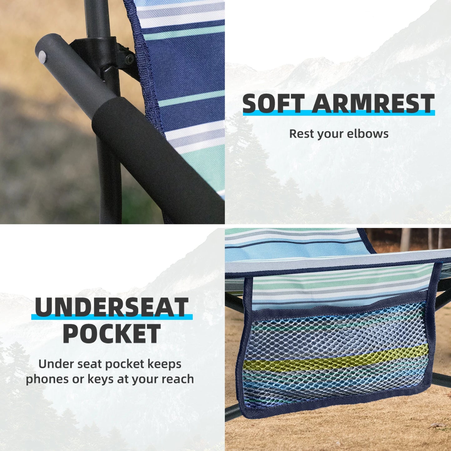 Set of 2 Portable Beach Chairs