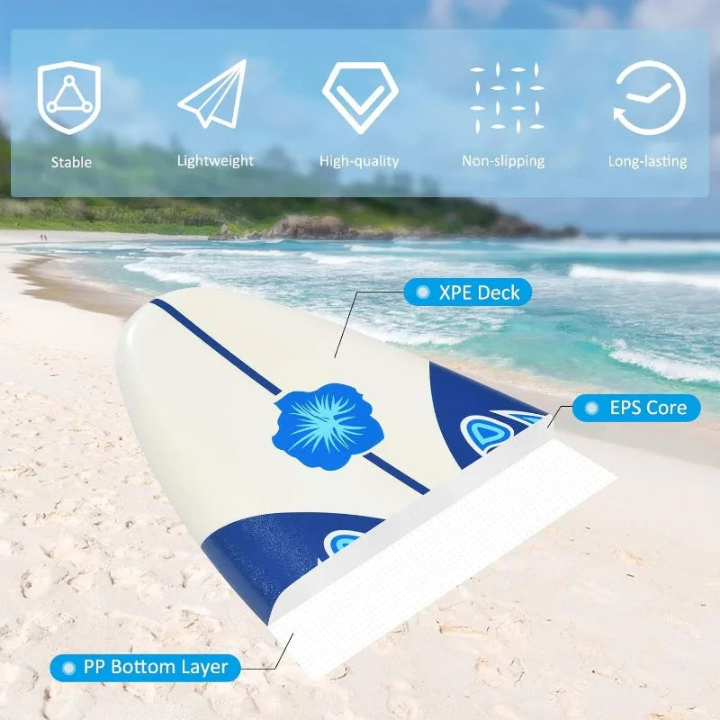 6' Body Board with Removable Fins