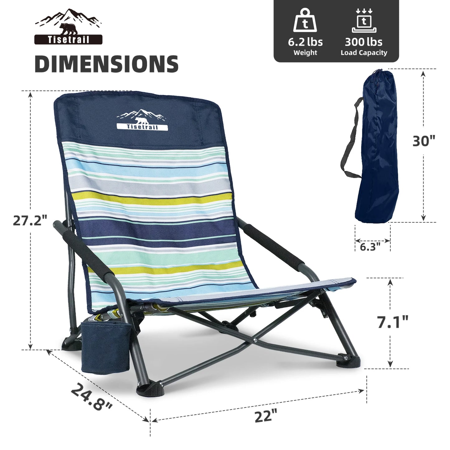 Set of 2 Portable Beach Chairs