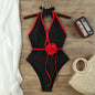 Halter Floral One Piece Swimsuit