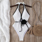 Halter Floral One Piece Swimsuit