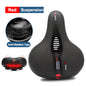 Hollow Breathable Bicycle Saddle Men Women MTB Road Bike Saddle Shock Absorbing Comfortable Big Butt Bike Seat Safety Warning