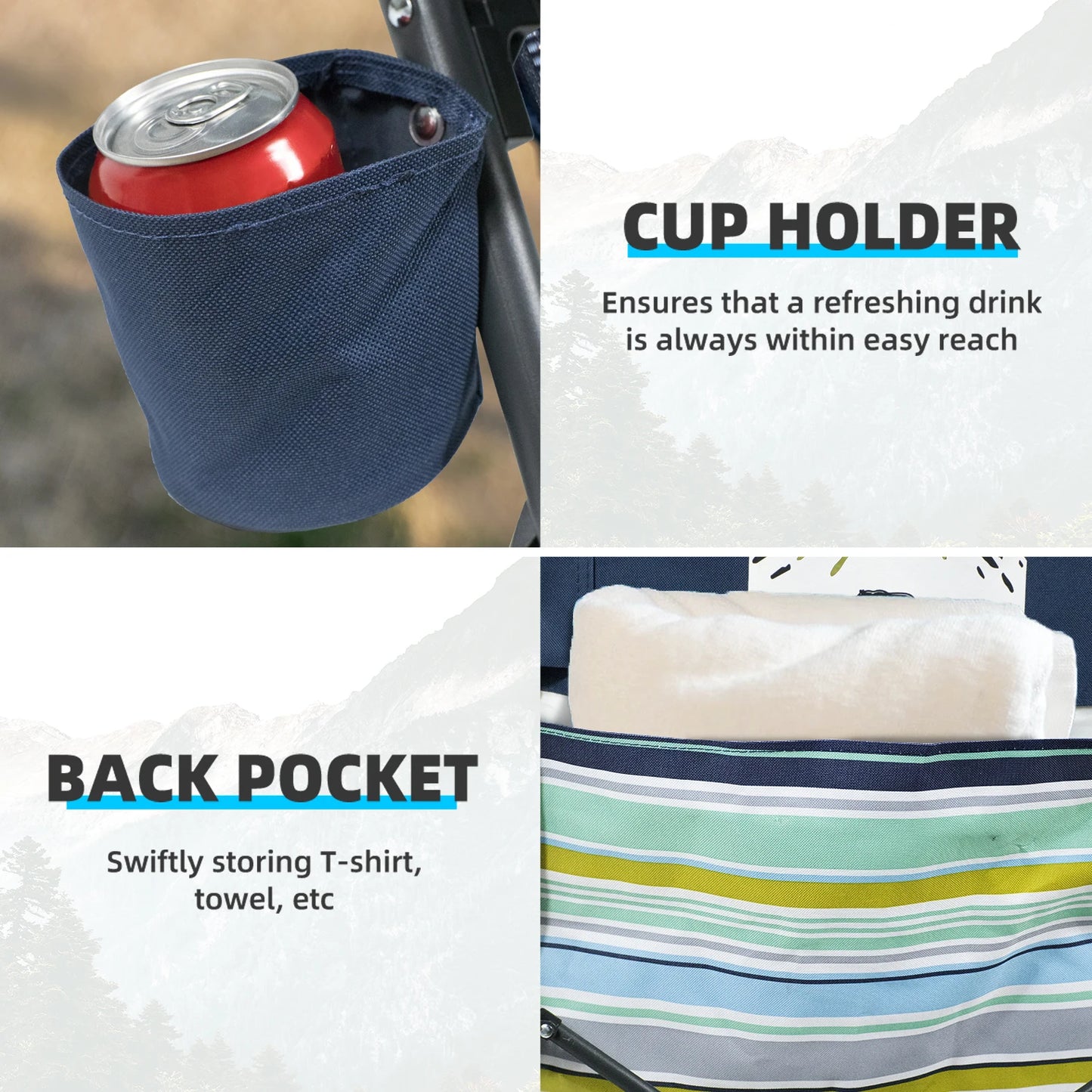 Set of 2 Portable Beach Chairs